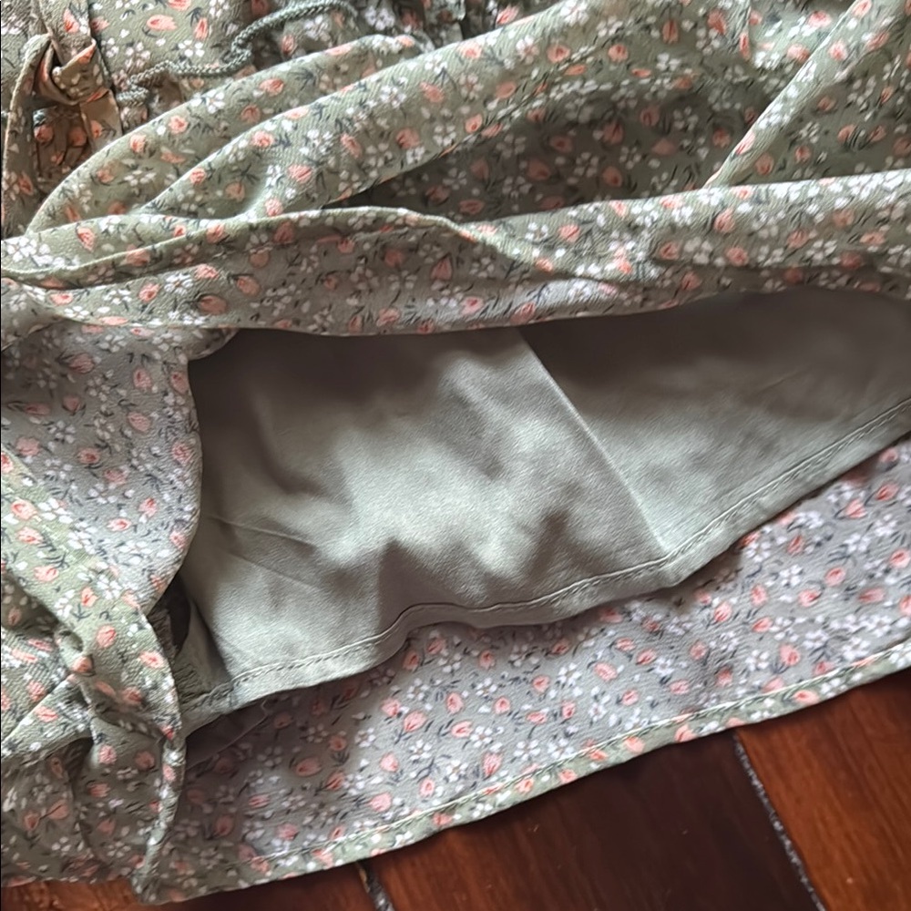 Altar'd State Floral Mini Skort - Green and White - Picture 3 of 3
